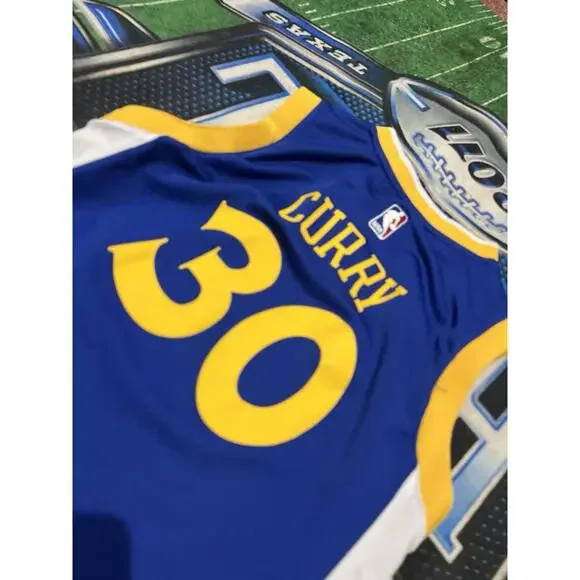 Golden State Warriors Stephen Curry Basketball Adidas Jersey Sleeve NBA Yth S - Picture 2 of 4